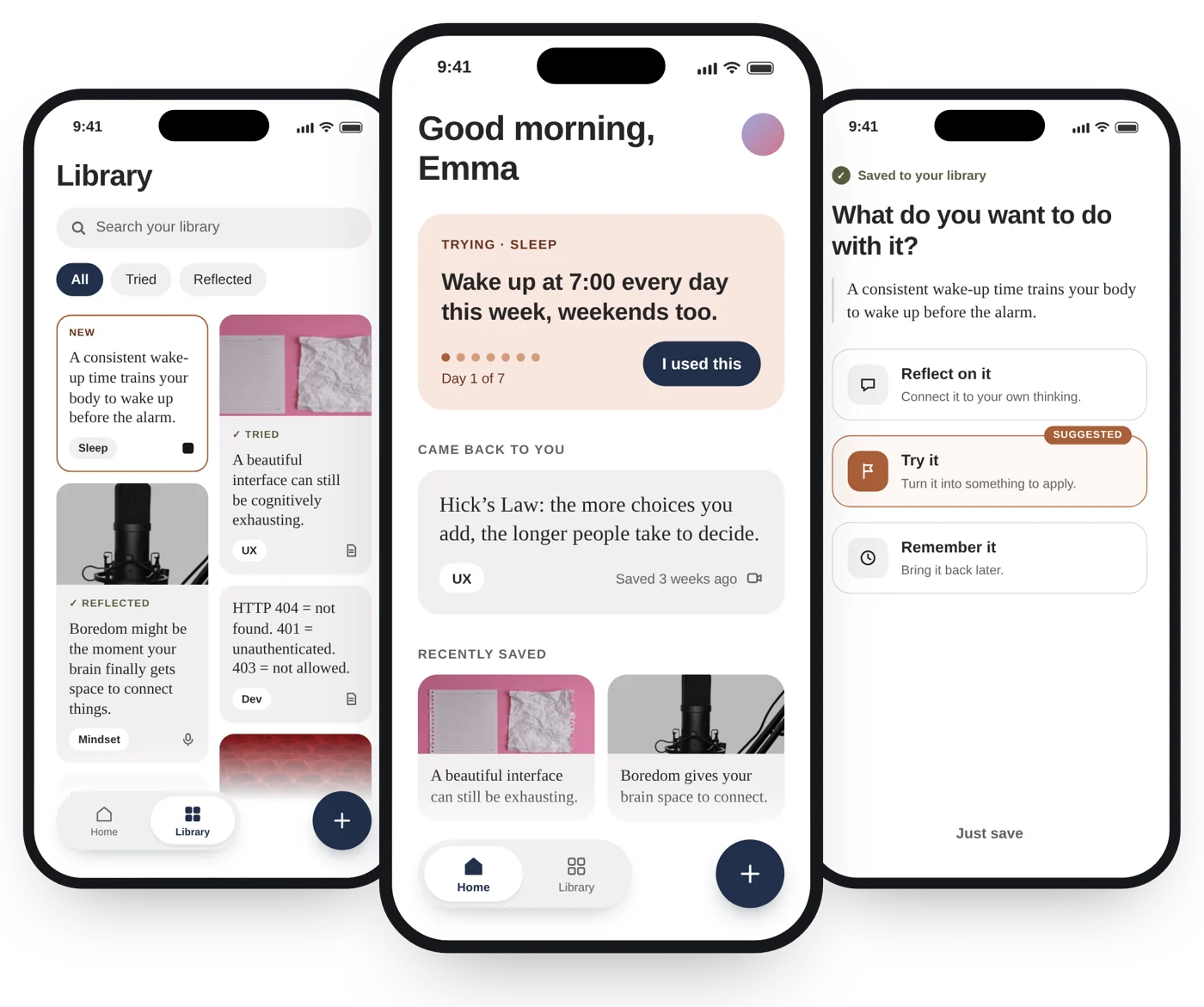echo app screens